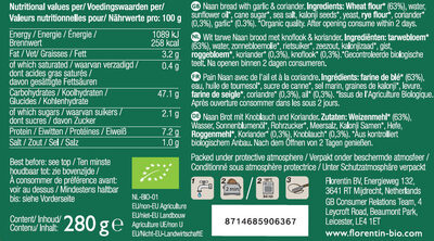 Organic Mini Naan Garlic & Coriander - Recyclinginstructies en / of verpakkingsinformatie - en