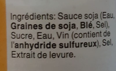 Sauce Wok - Ingrédients