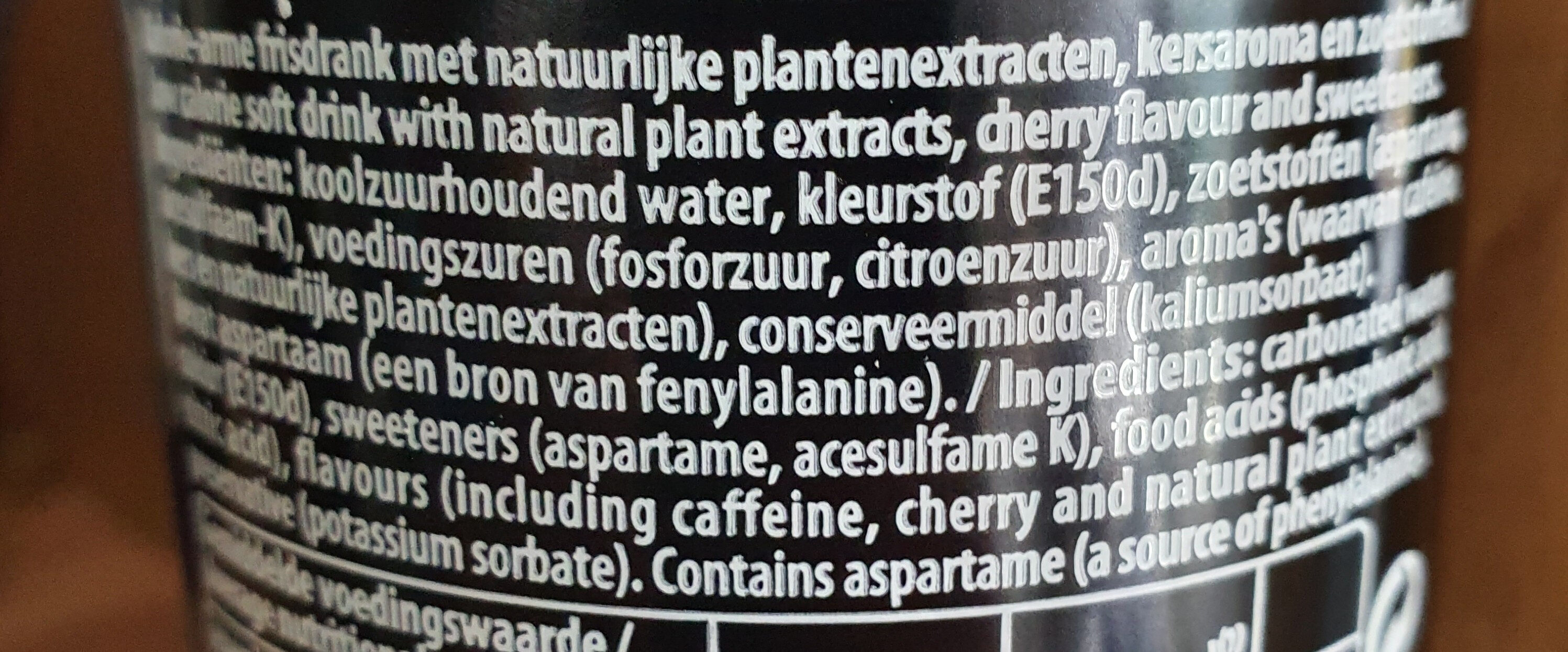 Pepsi max cherry - Ingrediënten
