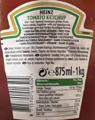 Tomato Ketchup - Zutaten