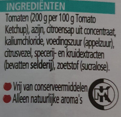 Tomato ketchup - Ingrediënten