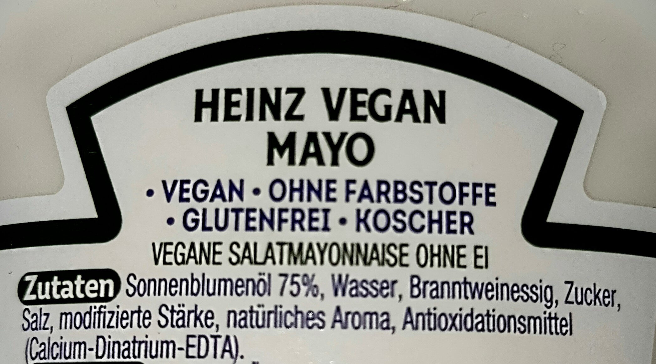 Mayo Vegan - Zutaten