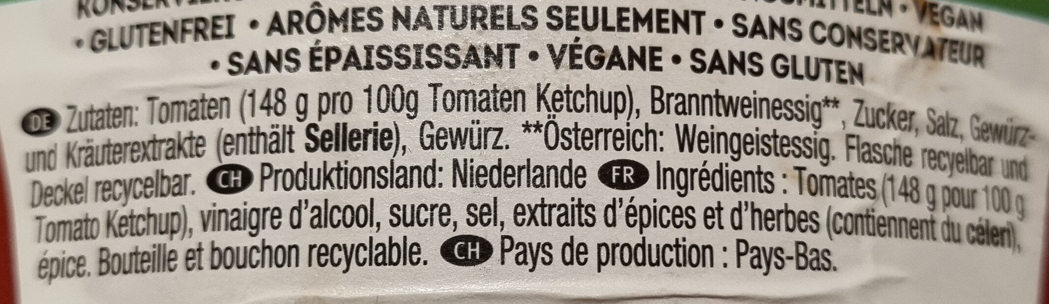 Ketchup - Ingredientes - de