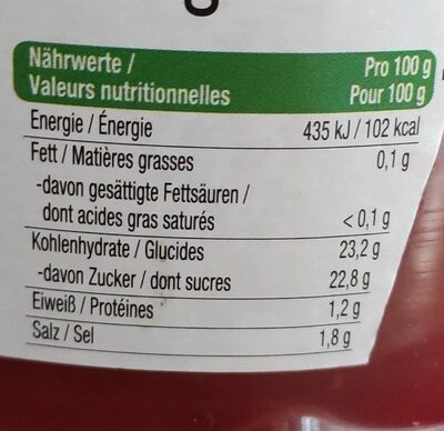 Ketchup - Voedingswaarden - de