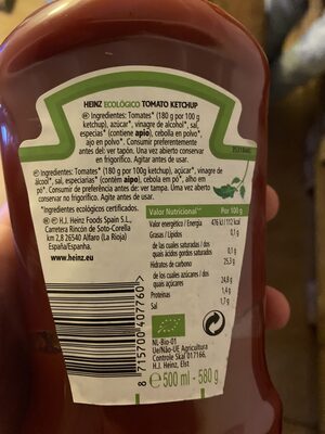 Tomato Ketchup BIO - Ingredients