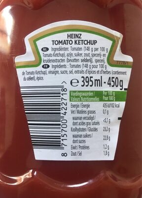 Tomato Ketchup - Voedingswaarden - fr