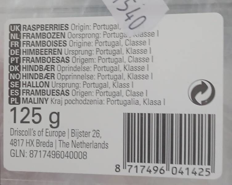 Framboises - Wartości odżywcze - fr