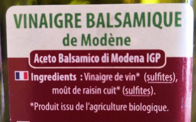 Vinaigre balsamique de Modène - Ingredients - fr