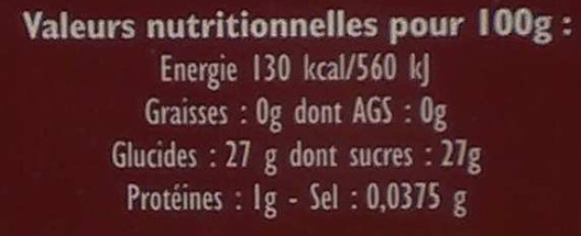Vinaigre balsamique de Modène - Nutrition facts - fr