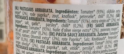 Organic pasta sauce arrabiata - Ingrediënten - fr