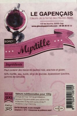 Sorbet Myrtille - Product - fr