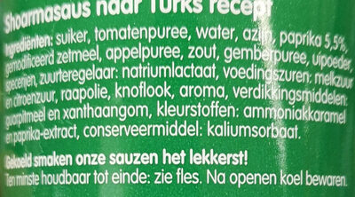 Shoarma Turks - Ingredients - nl
