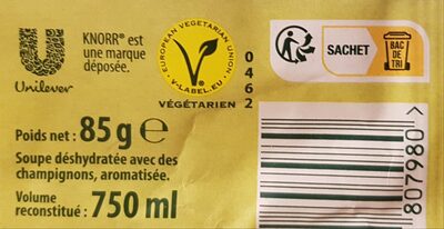 Knorr Soupe Forestiere 85g - Instruction de recyclage et/ou informations d'emballage