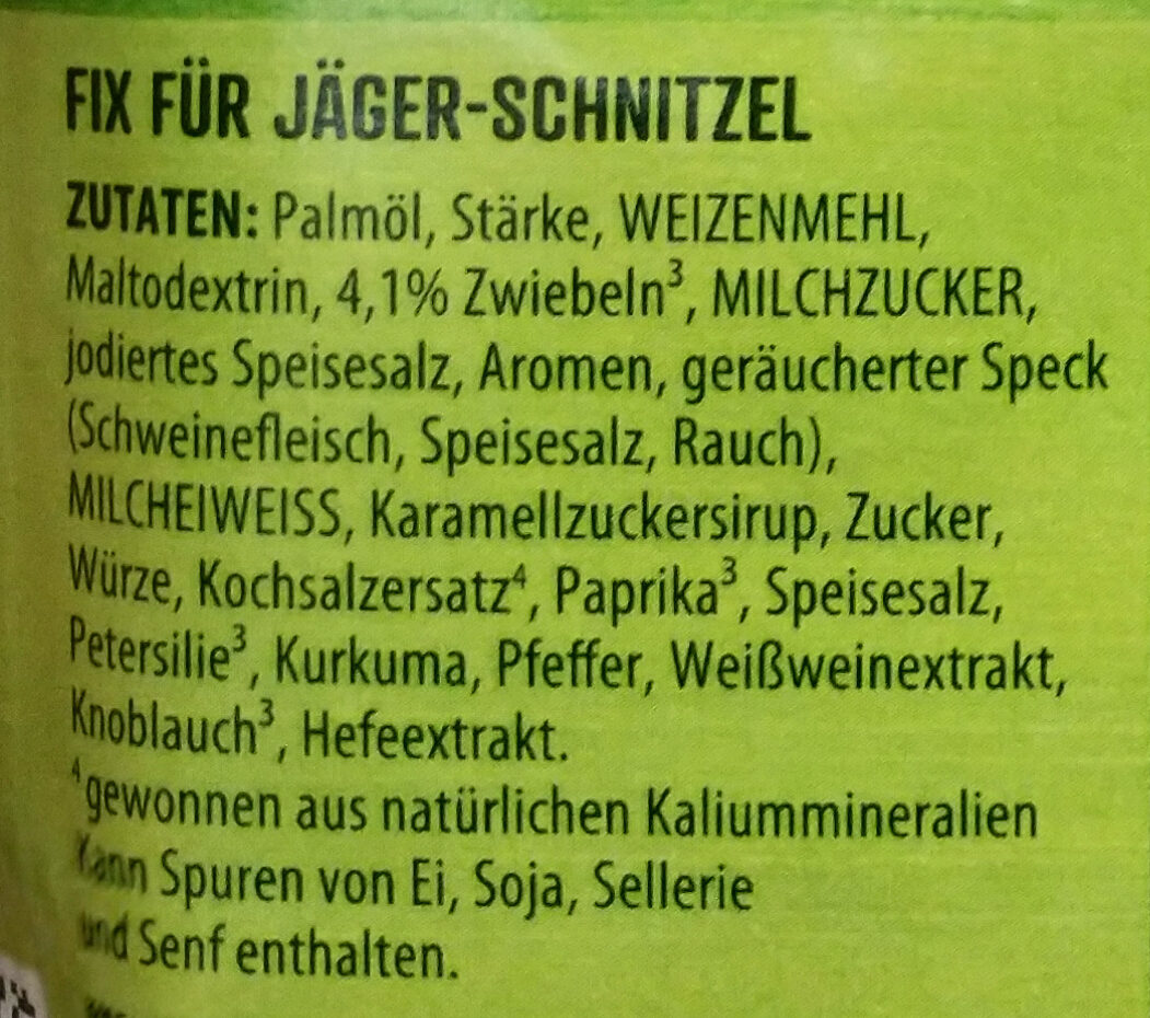 GeMi - Jäger-Schnitzel - Zutaten