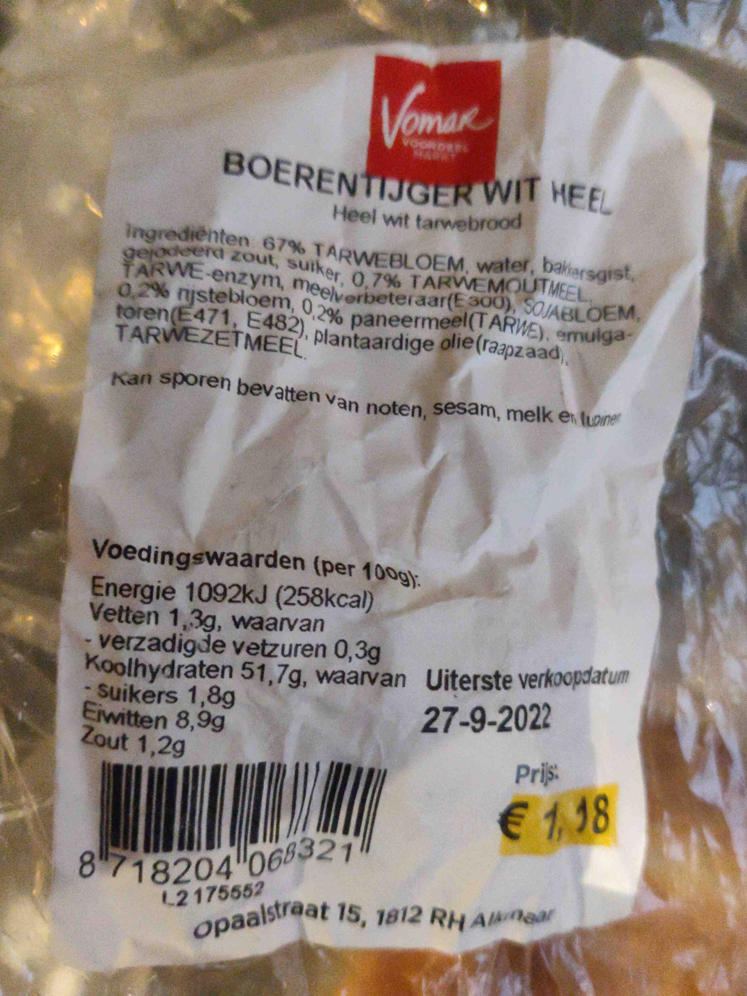 Boerentijger wit - Product