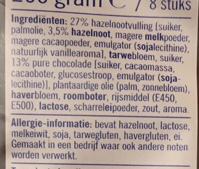 ChocChip Cookies Nougatelli - Ingredients - nl