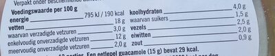 Guacamole spread - Tableau nutritionnel - nl