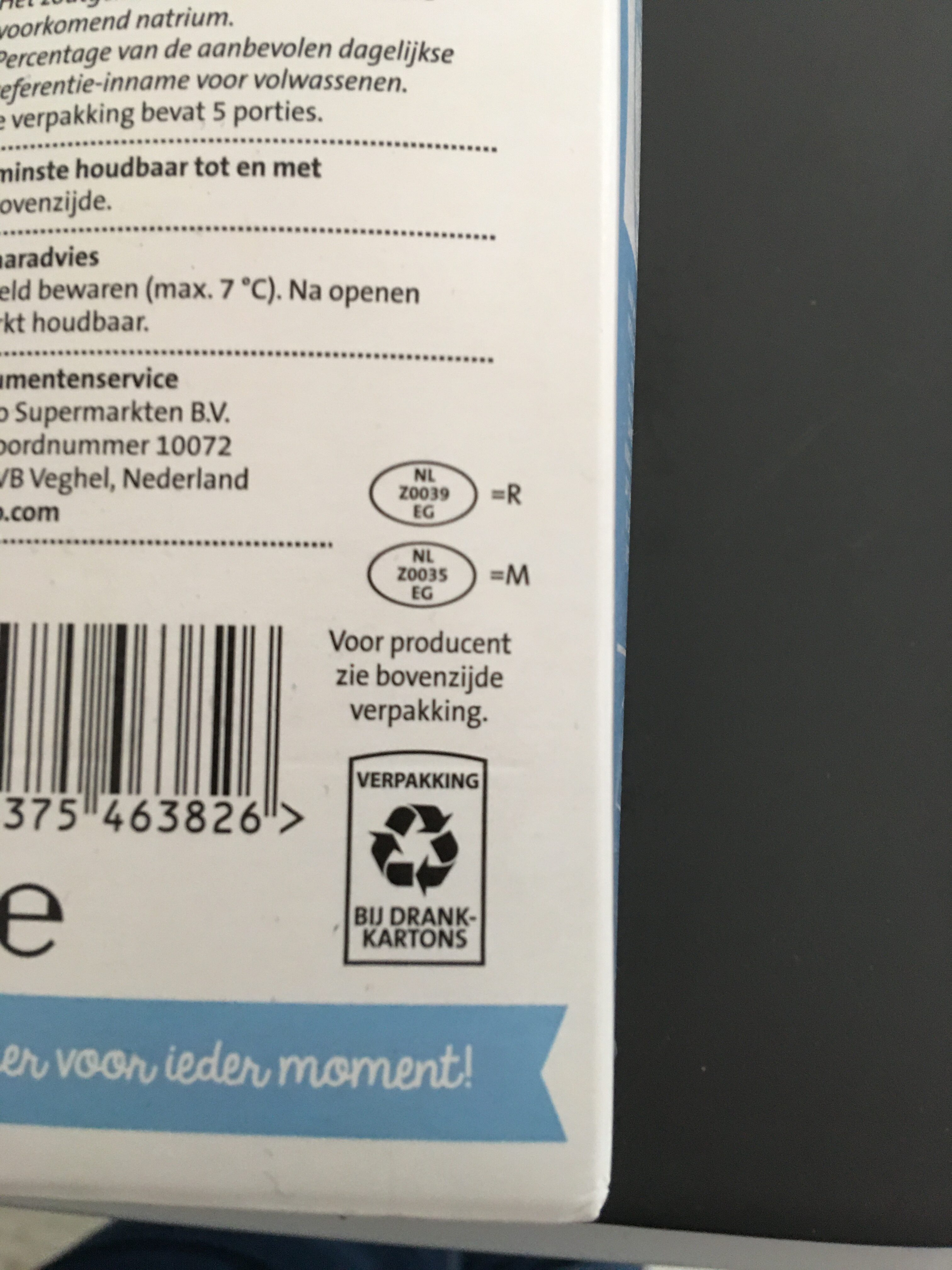 Magere melk - Recycling instructions and/or packaging information - nl
