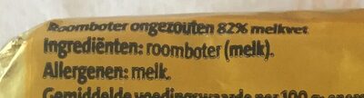 Roomboter ongezouten - Ingrediënten