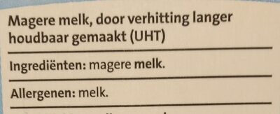 Houdbare magere melk - Ingredients - nl