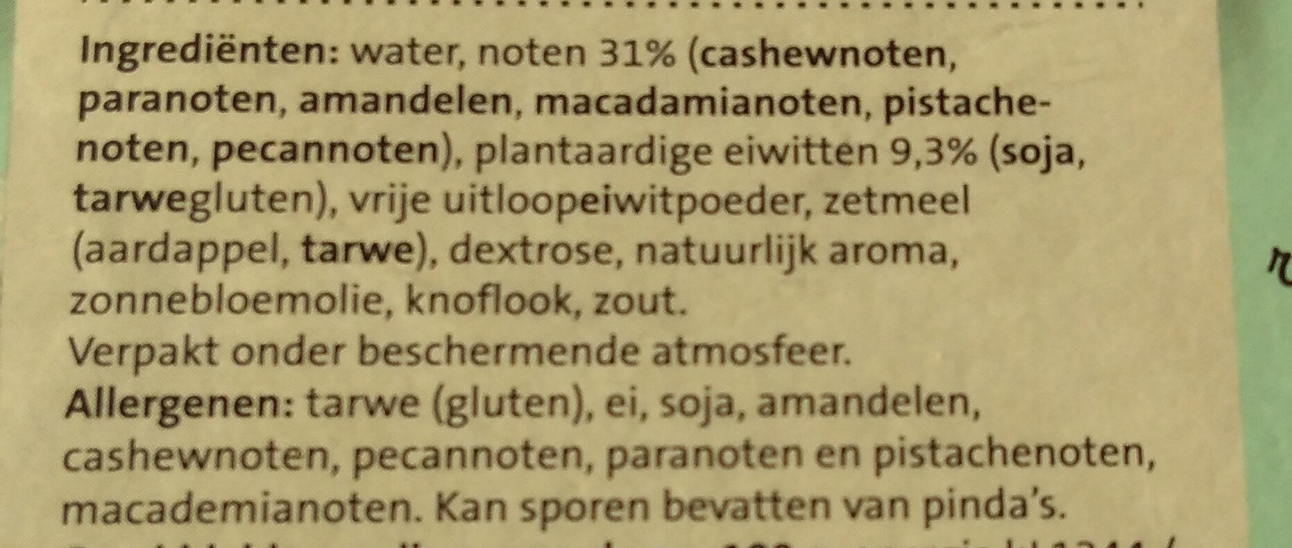 Notenburger - Ingredients - nl
