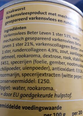 Knakworst - Ingredients - nl