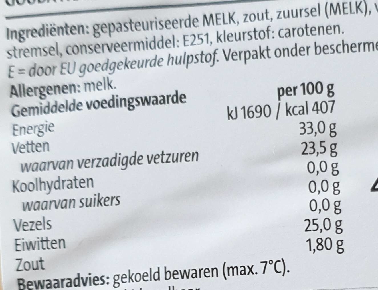 48 licht pittig belegen Gouda - Näringsfakta - nl