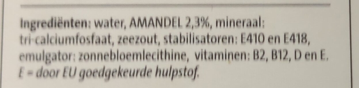 Amandel Drink (Ongezoet) - Ingrediënten
