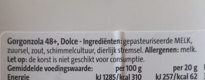 Gorgonzola Dolce - Ingrediënten