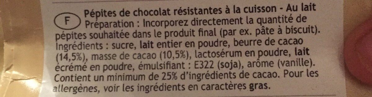 Chunks chocolate - Ingredients - fr