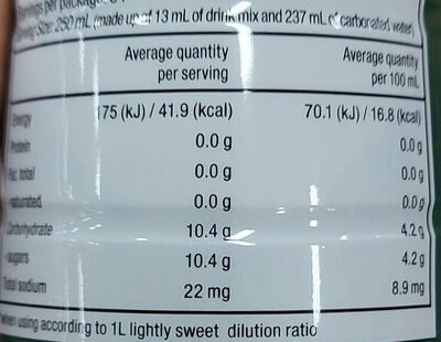 Ginger ale - Nutrition facts - nl