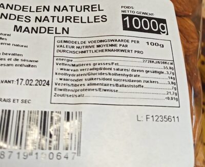 Amandes naturels - Product