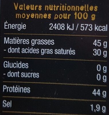 Emmental - Nutrition facts - fr