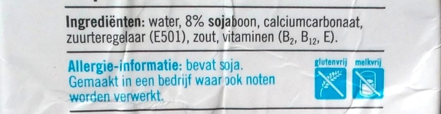 AH Soja drink ongezoet - Ingredienser - nl