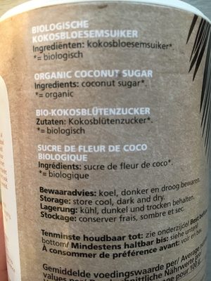 Organic Coconut Sugar - Ingredienser - fr