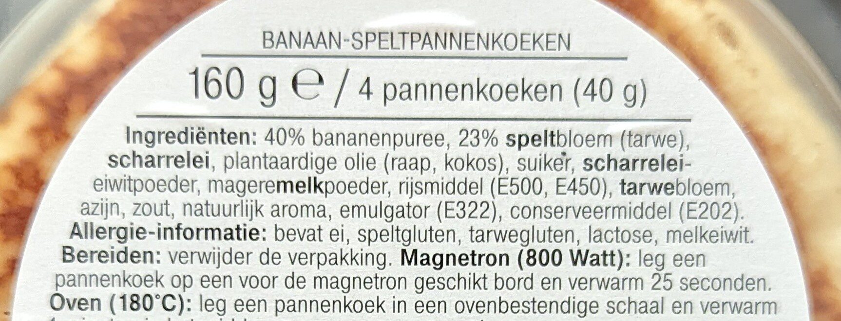 Banaan speltpannenkoek - Ingredients