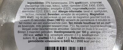 Banaan speltpannenkoek - Tableau nutritionnel - nl