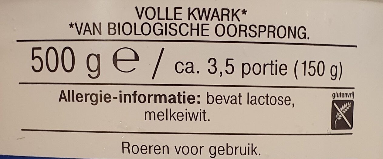 Volle kwark - Ingredientes - nl
