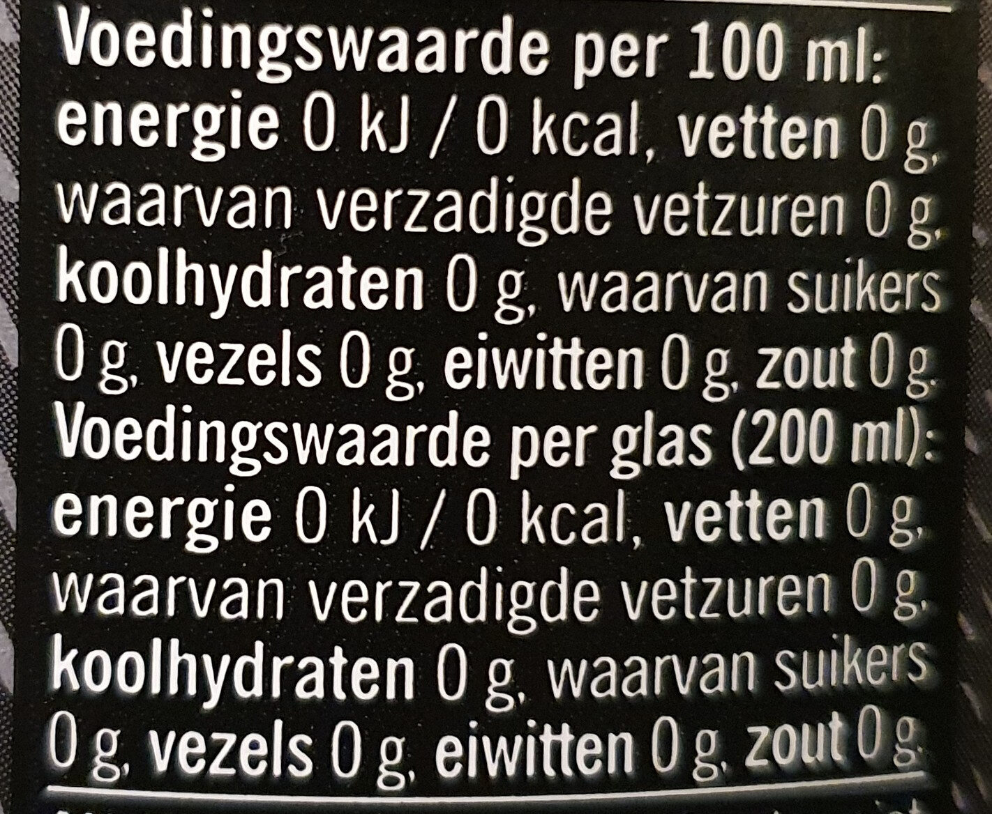 Cola - Tableau nutritionnel - nl