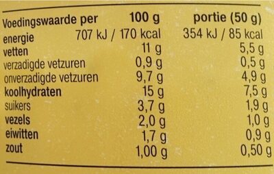 Aardappelsalade - Voedingswaarden