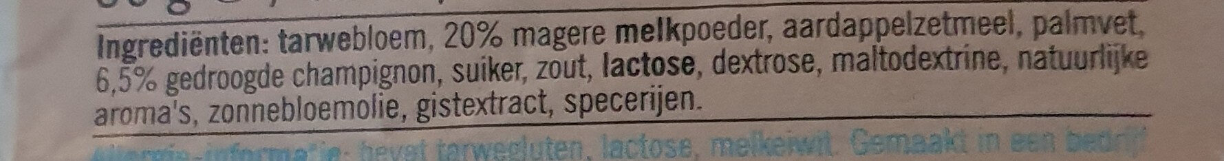 Romige Champignonsaus - Ingredients - nl