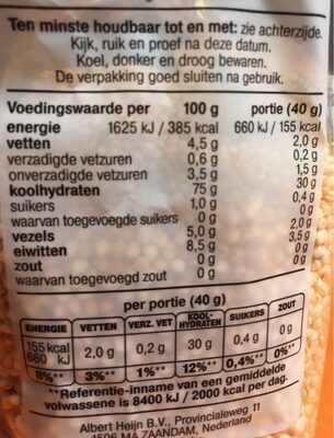100% Quinoa gepoft - Voedingswaarden - fr