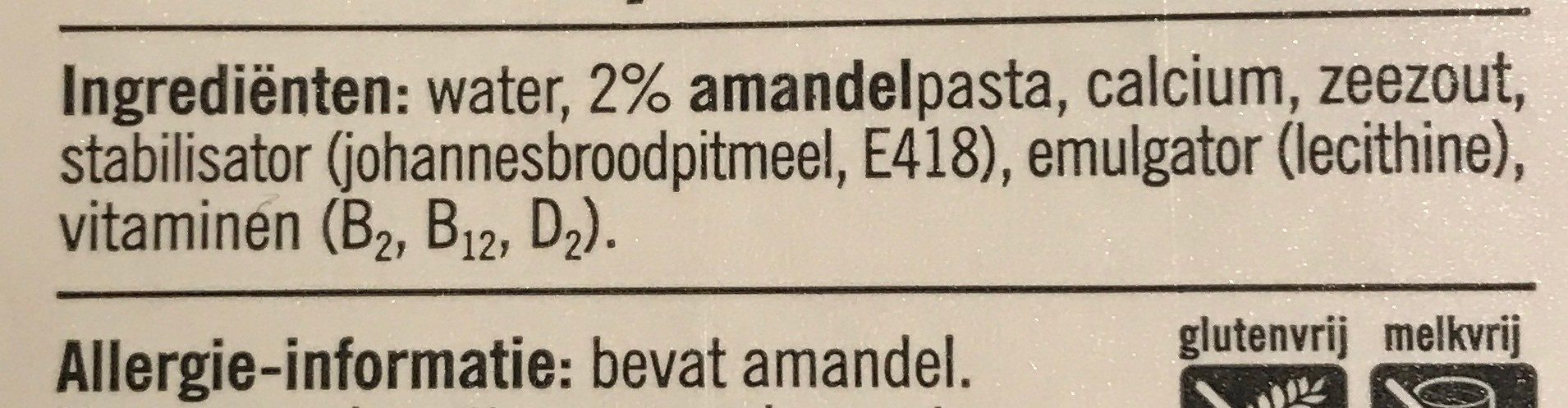 Amandel drink - ongezoet - Ingrédients