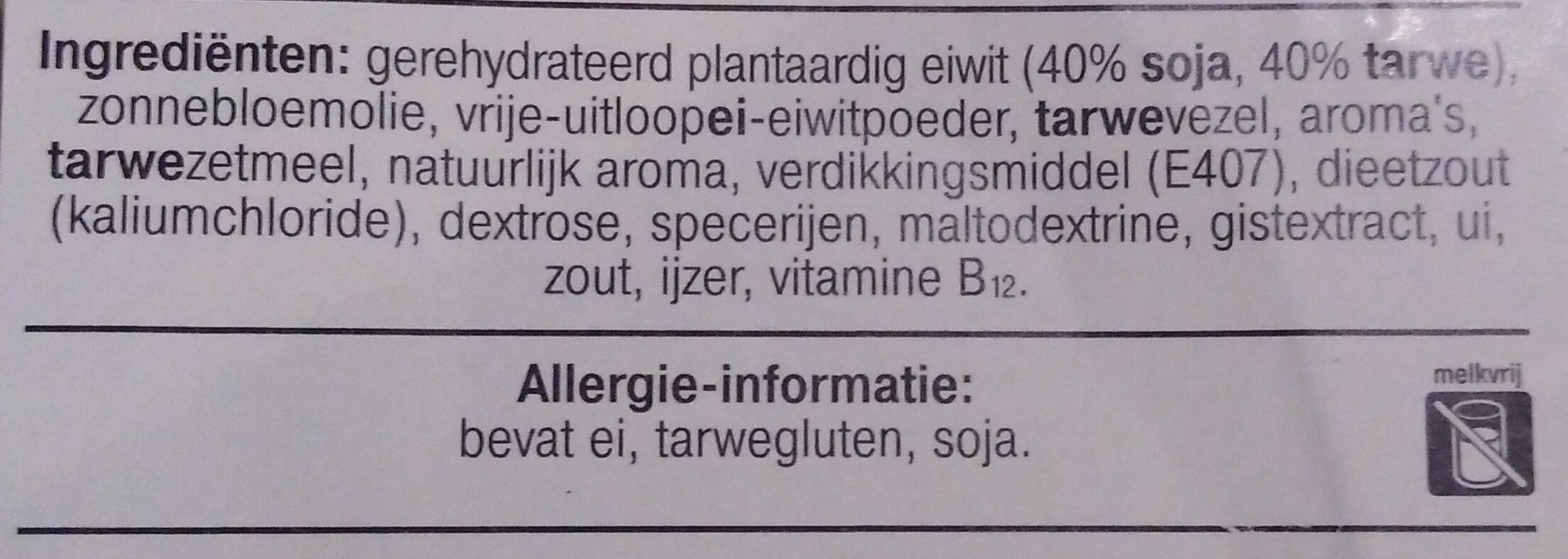 Vegetarische basis wokstukjes - Ingredienser - nl