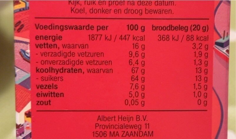 Pure Hagel Slag XL - Tableau nutritionnel - nl