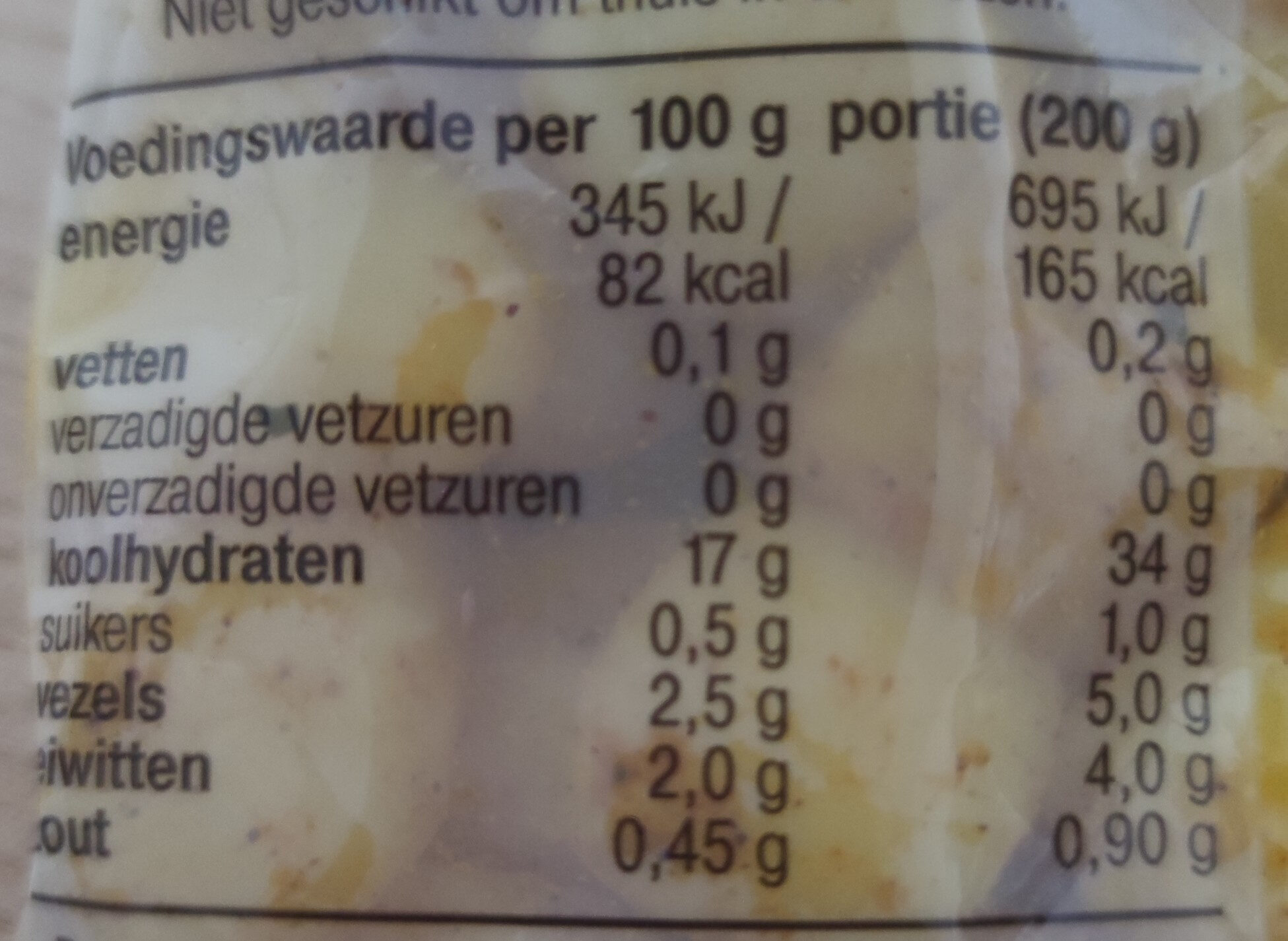 Minikrieltjes curry - Nutrition facts - nl