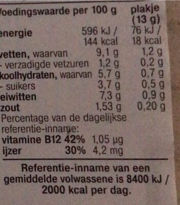 AH vegan kipfilet - Tableau nutritionnel - nl