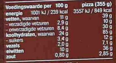 Pizza Krokante Tonijn - Voedingswaarden