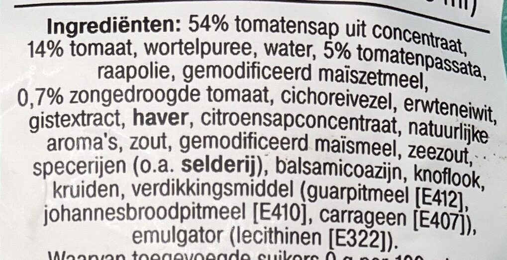 Tomatensoep - Ingrediënten