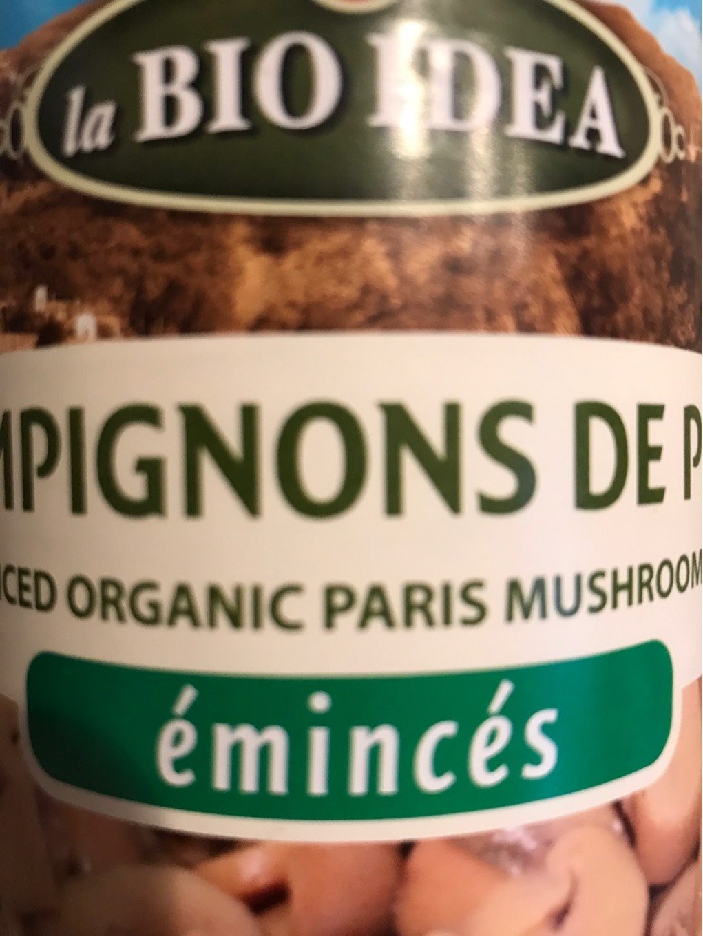 Champignons de Paris émincés - Tableau nutritionnel